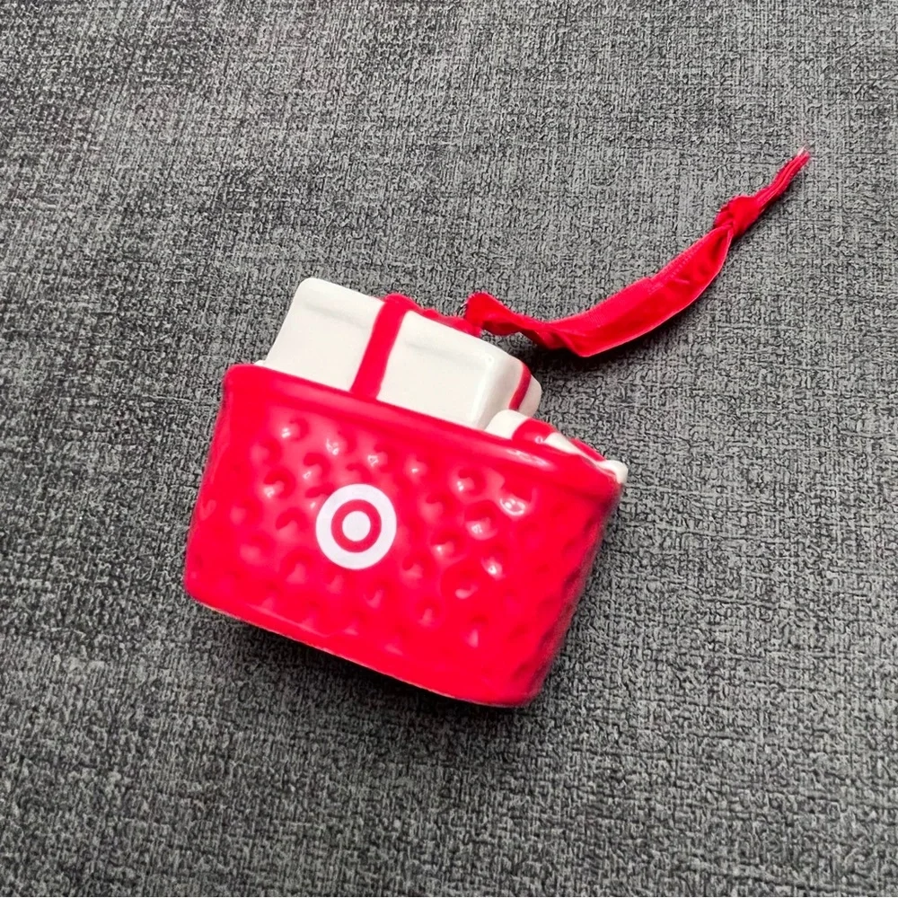 🆕 Target Wondershop Set of 2 Red & White Shopping Cart Christmas Tree Ornaments